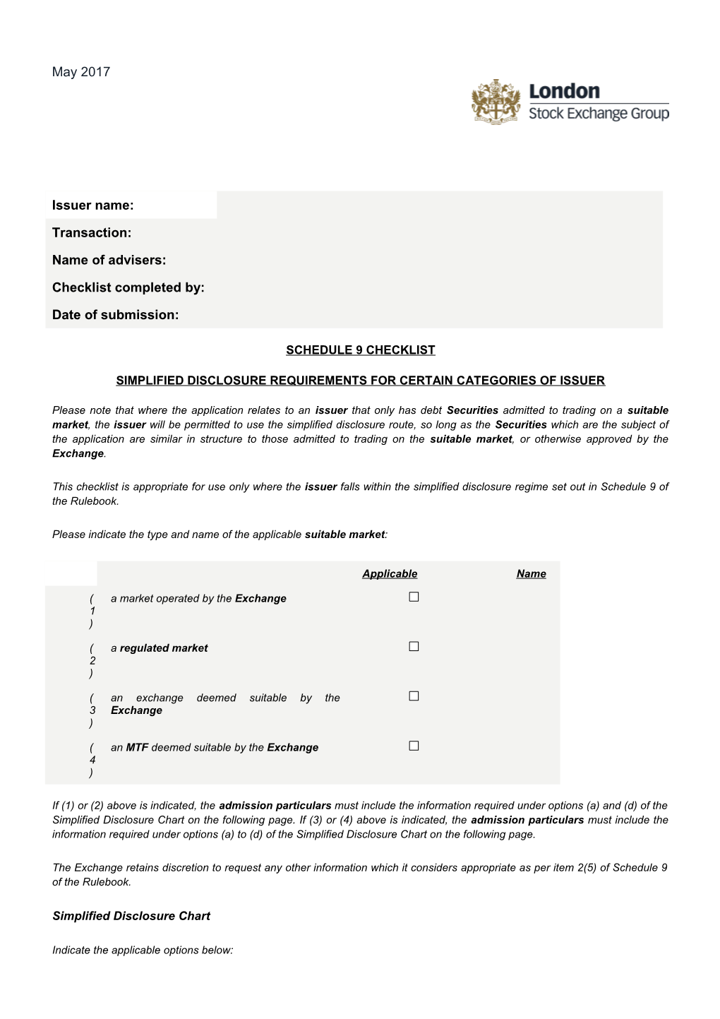 Simplified Disclosure Requirements for Certain Categories of Issuer