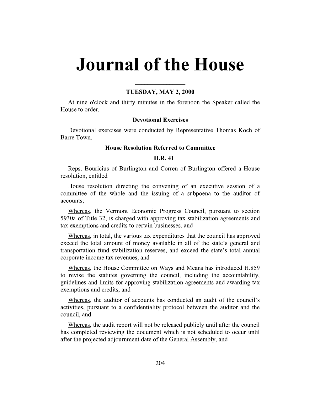 Journal of the House s1