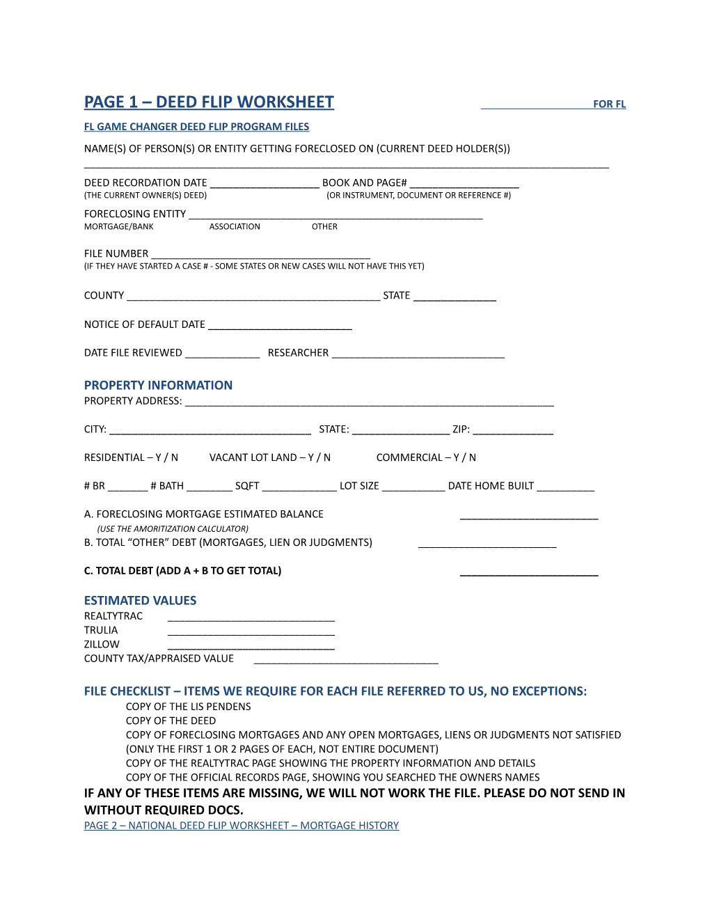 Name(S) of Person(S) Or Entity Getting Foreclosed on (Current Deed Holder(S)) ______