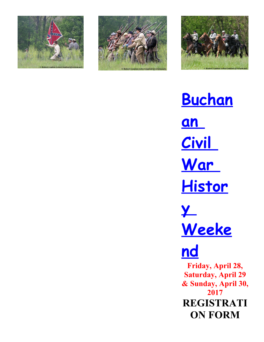 Buchanan Civil War History Weekend