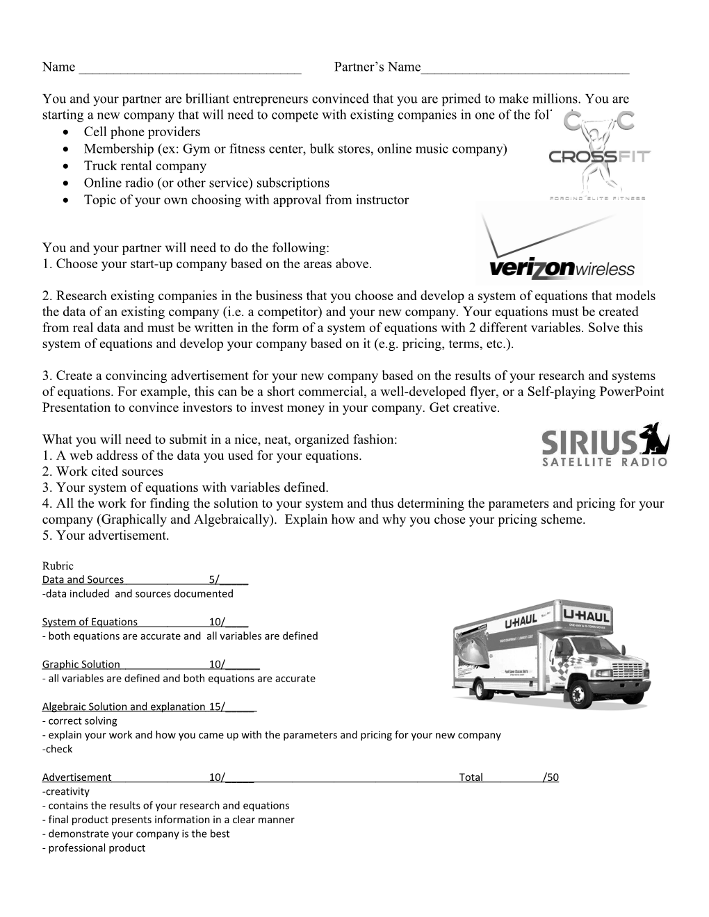 Systems of Equations Project