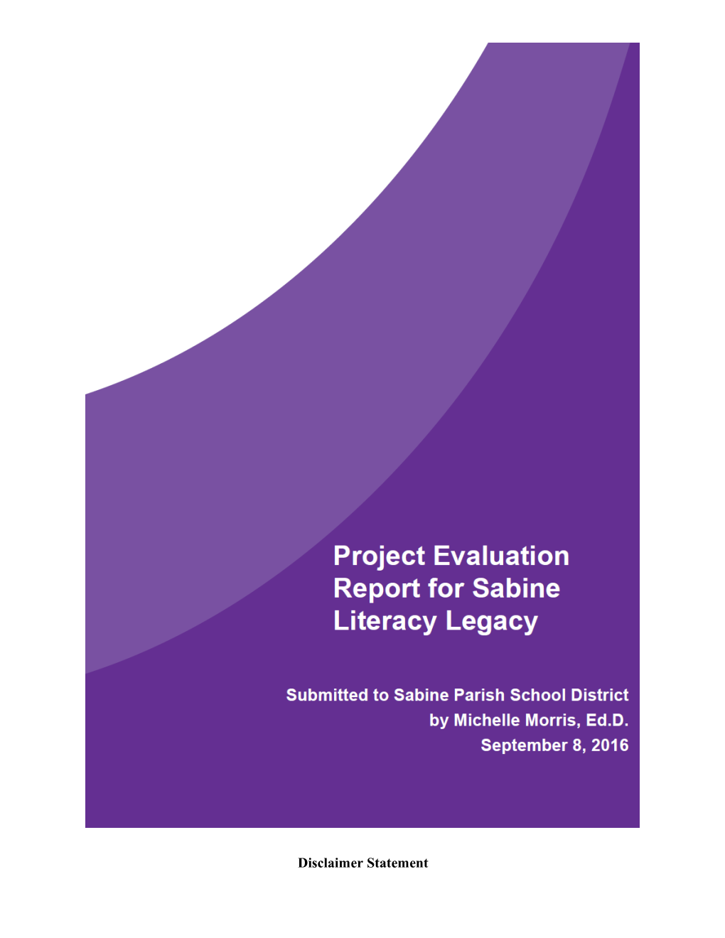 Evaluation Report for Sabine Literacy Legacy (MS Word)