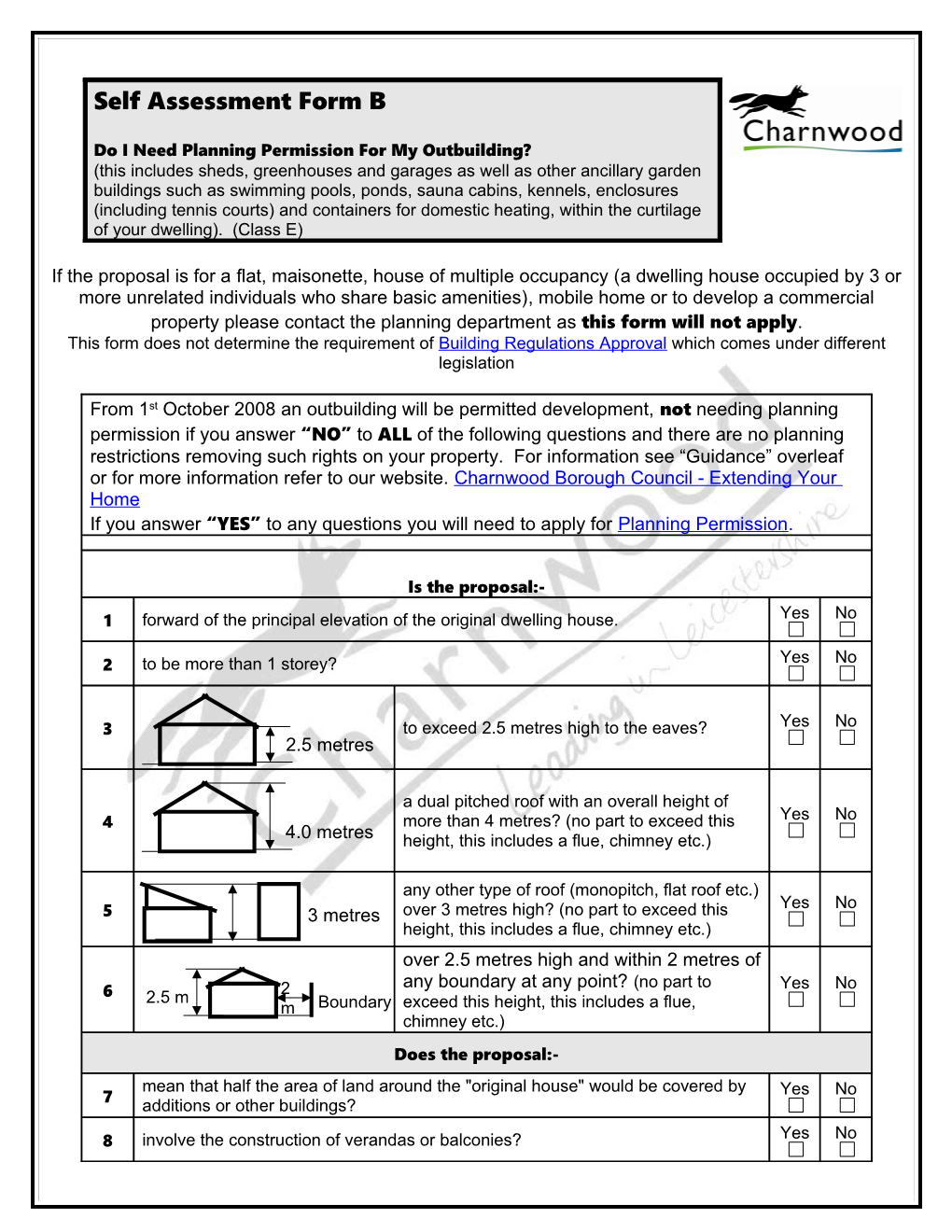 If the Proposal Is for a Flat, Maisonette, House of Multiple Occupancy (A Dwelling House