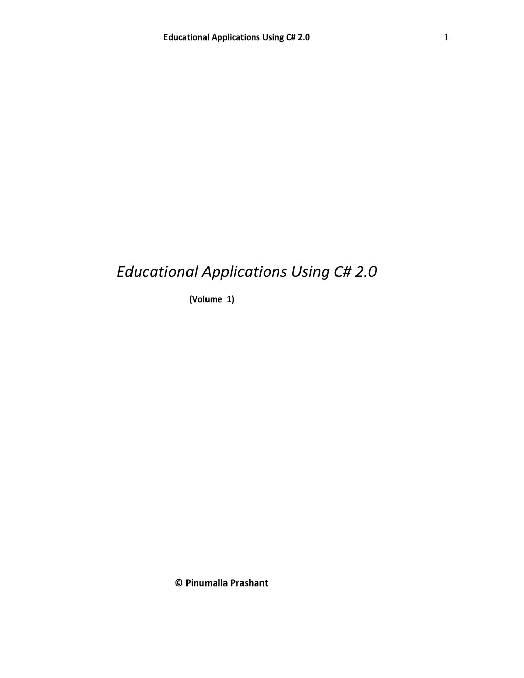 Educational Applications Using C# 2.0 84