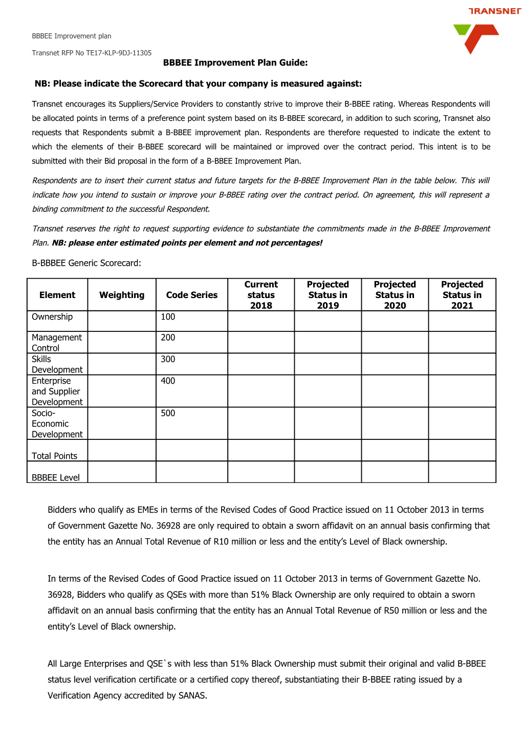 BBBEE Improvement Plan Guide