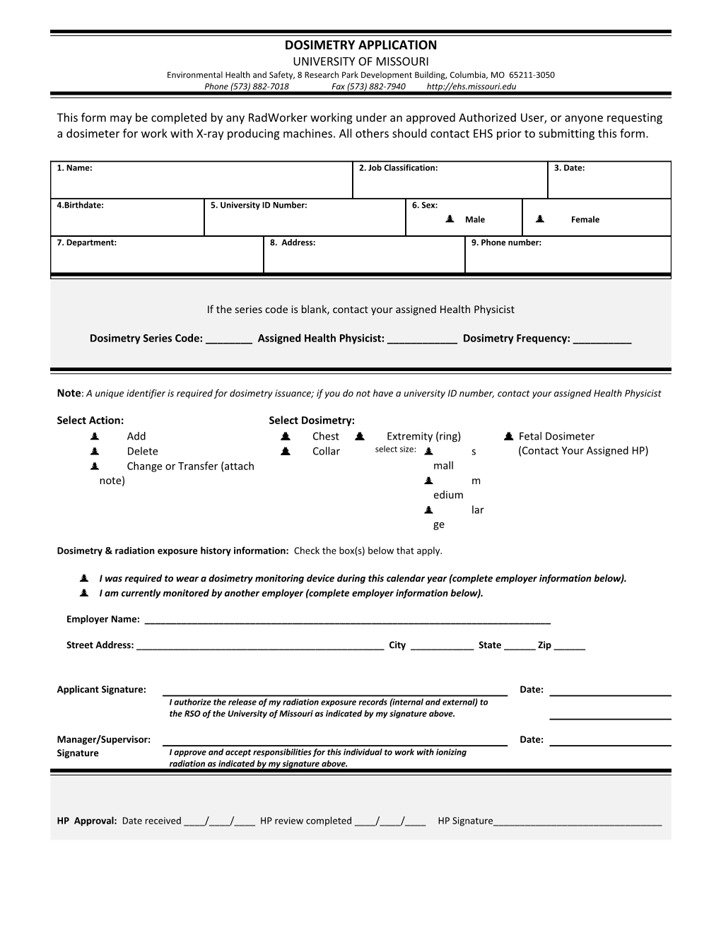 Radworker and Dosimetry Application