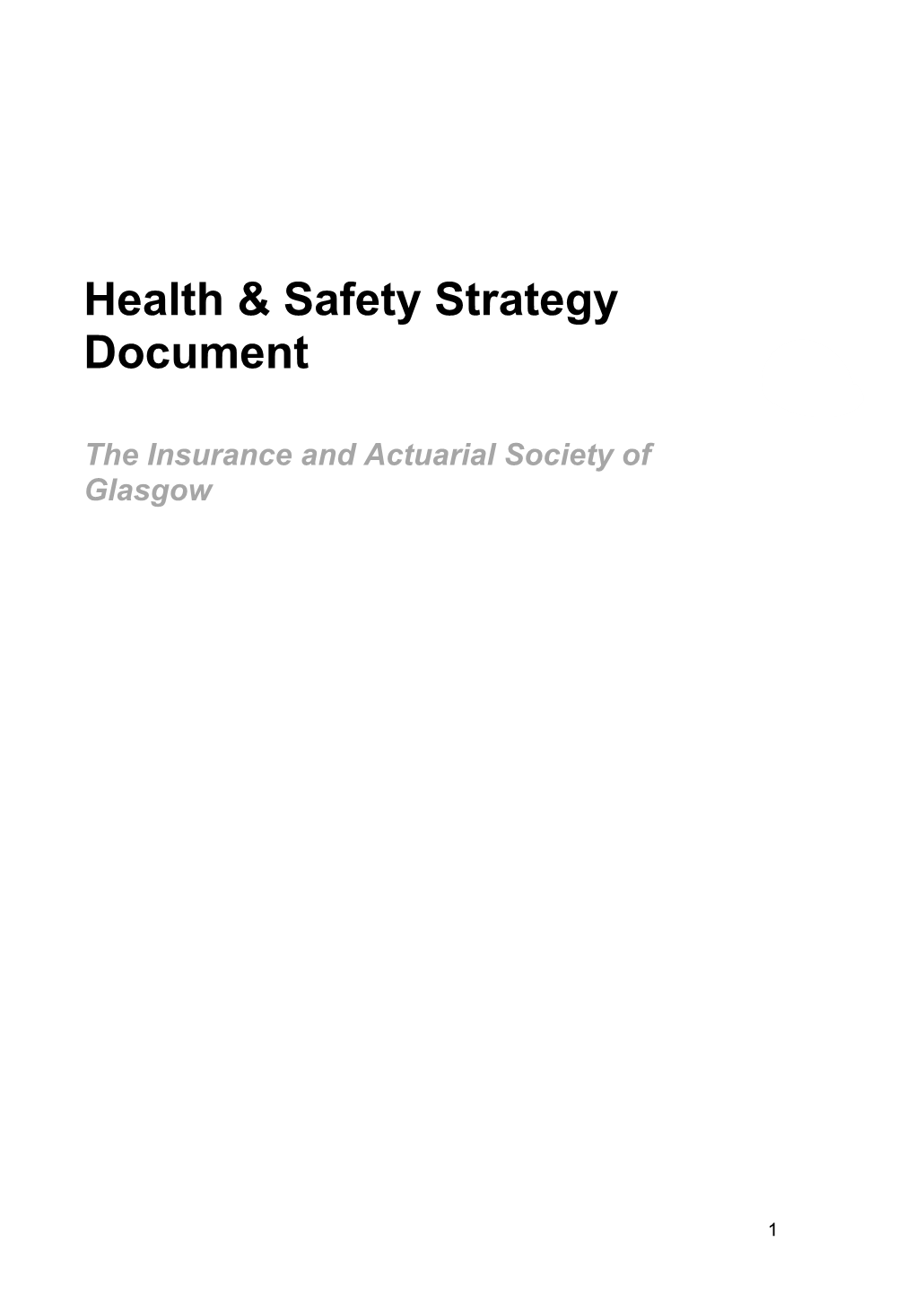 Health & Safety Strategy