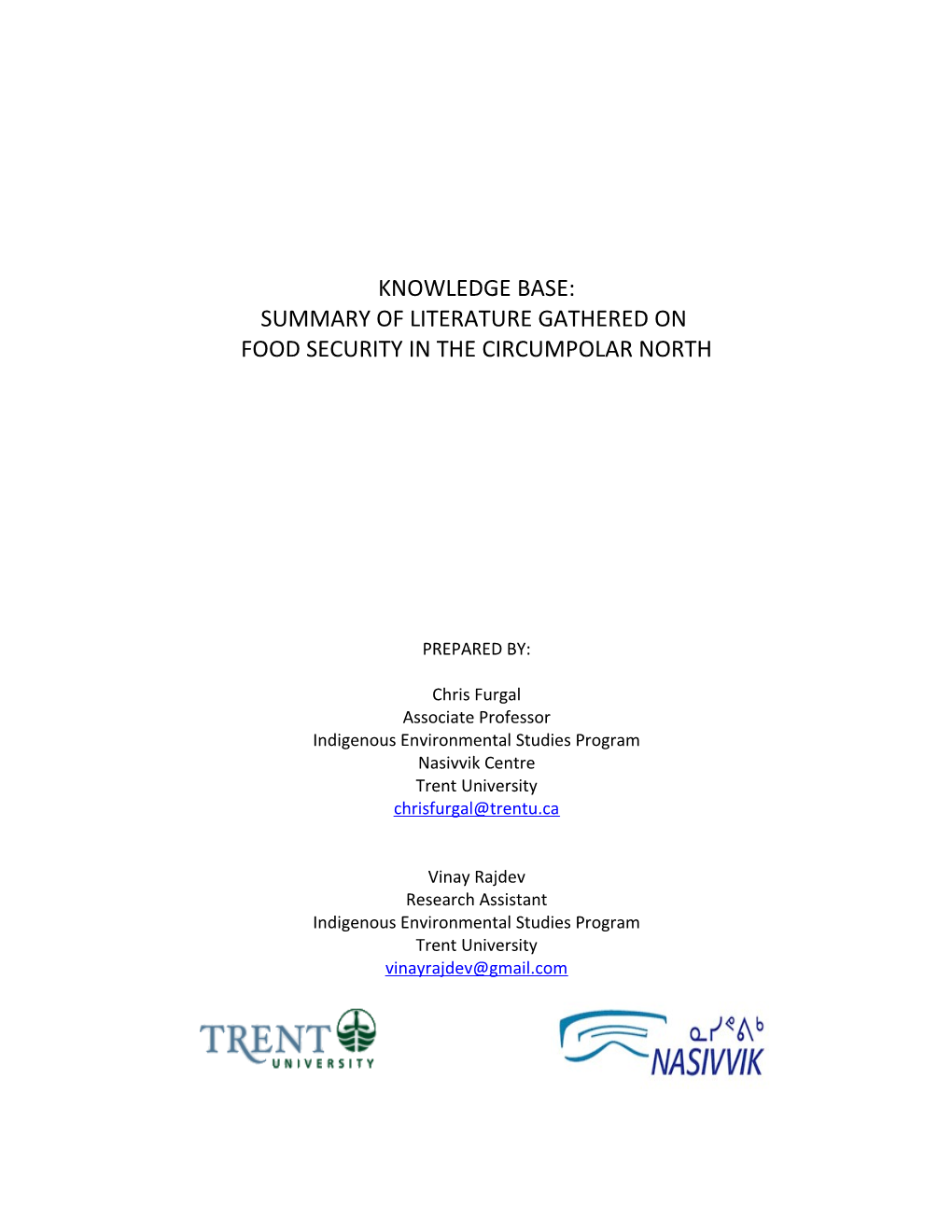 Food Security in the Circumpolar North