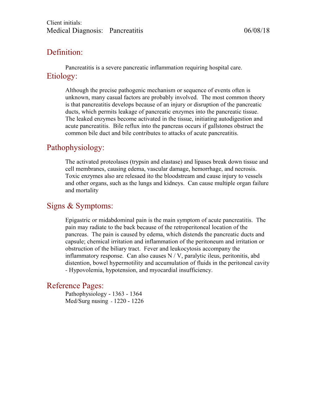 Pancreatitis Is a Severe Pancreatic Inflammation Requiring Hospital Care