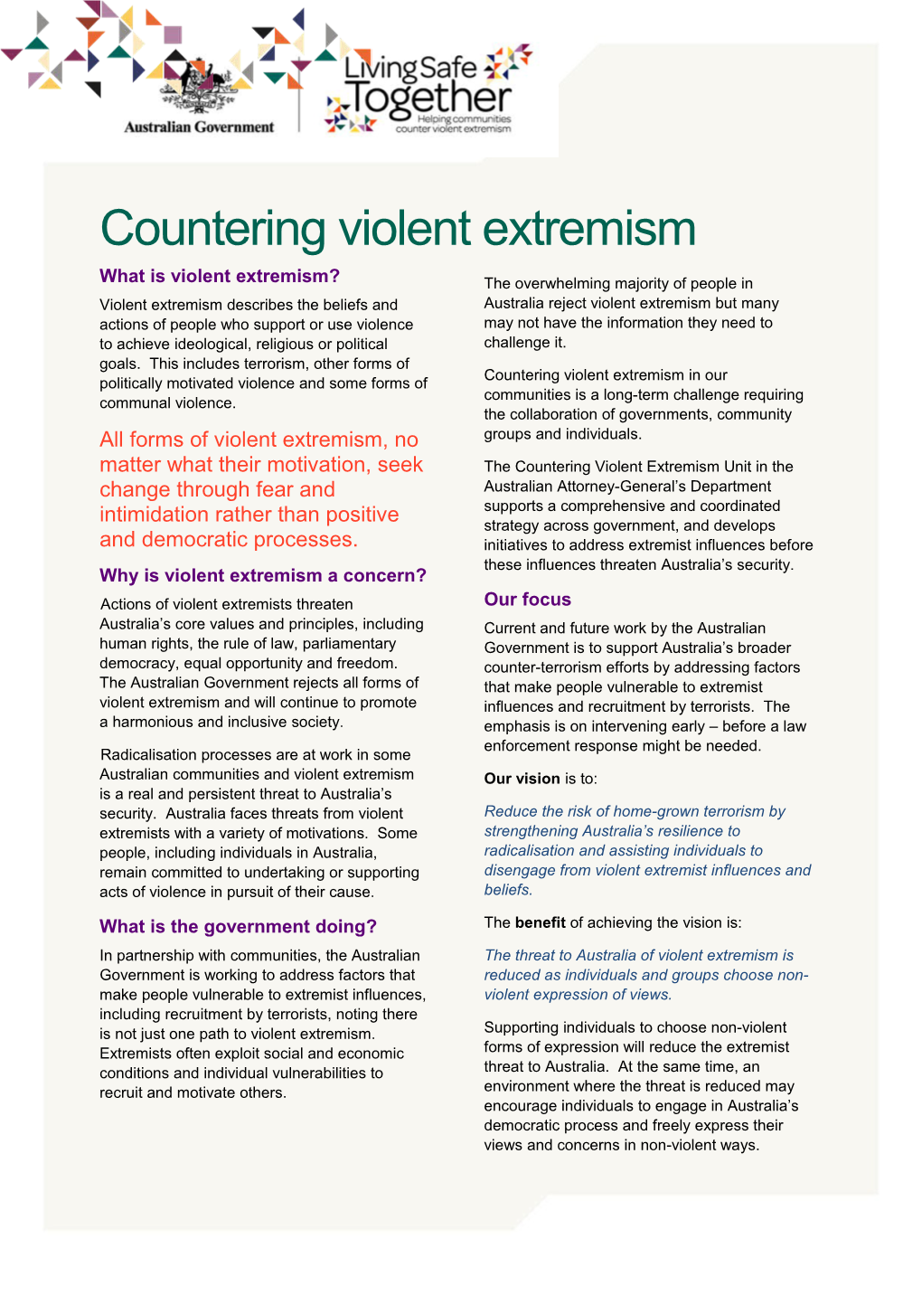 CVE Strategy Fact Sheet