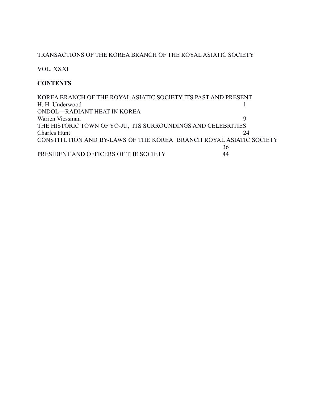 Transactions of the Korea Branch of the Royal Asiatic Society s2