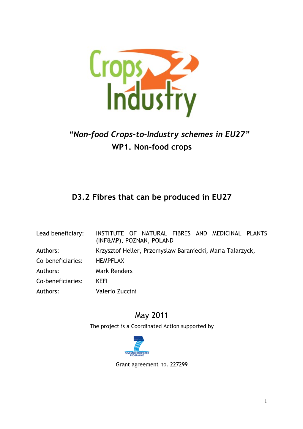 Non-Food Crops-To-Industry Schemes in EU27