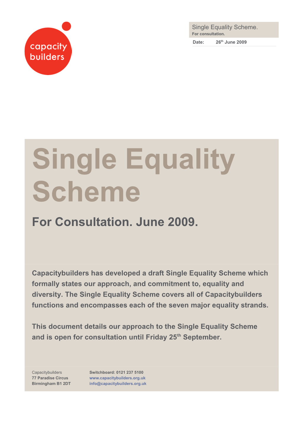 Single Equality Scheme Capacitybuilders