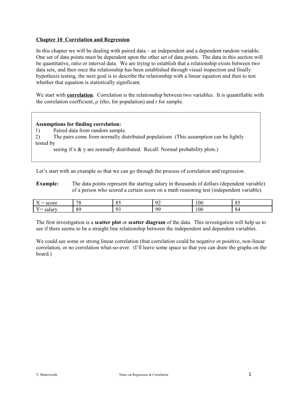 Chapter 10 Correlation and Regression