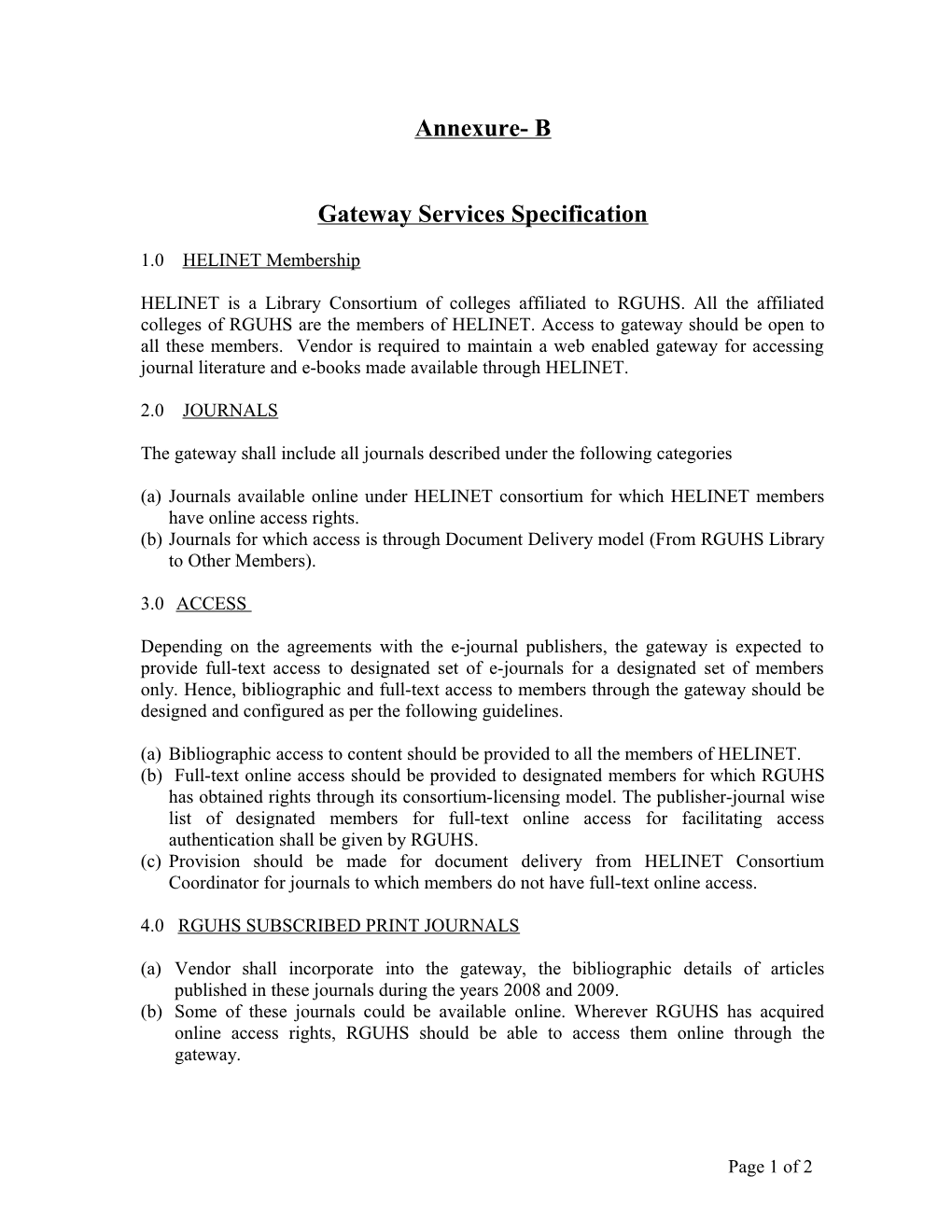 J-Gate HELINET - Development Specifications