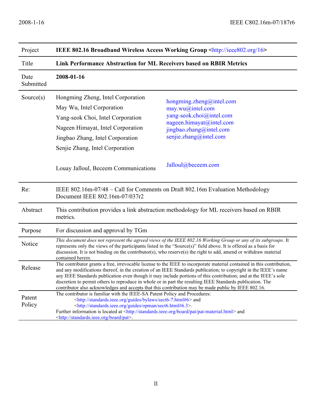 Transmit Power Definition for Evaluation Methodology