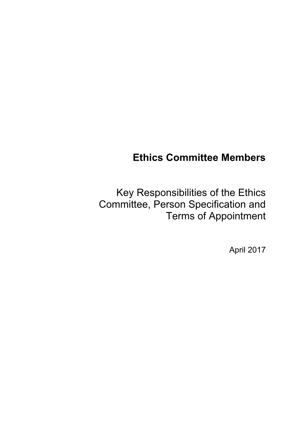 Ethics Committee Members