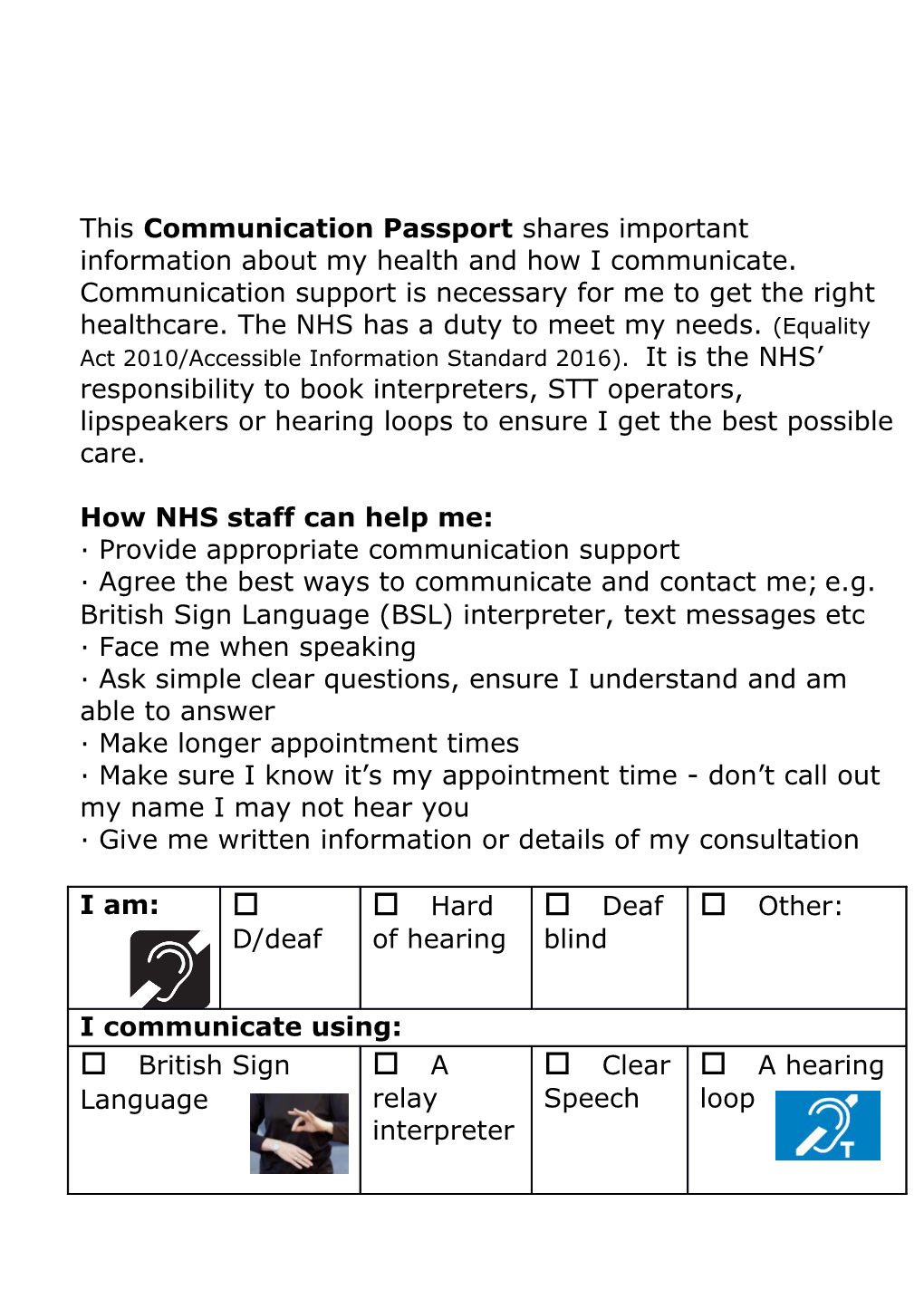 I Understand That by Agreeing to Share My Personal and Health Information in This Passport