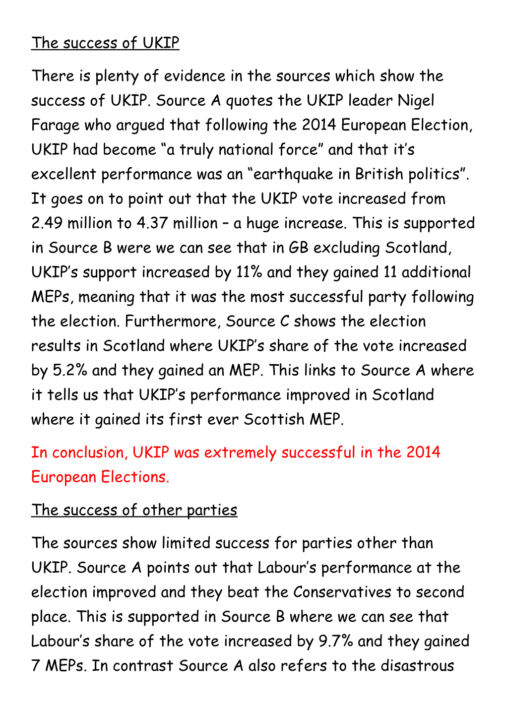 In Conclusion, UKIP Was Extremely Successful in the 2014 European Elections