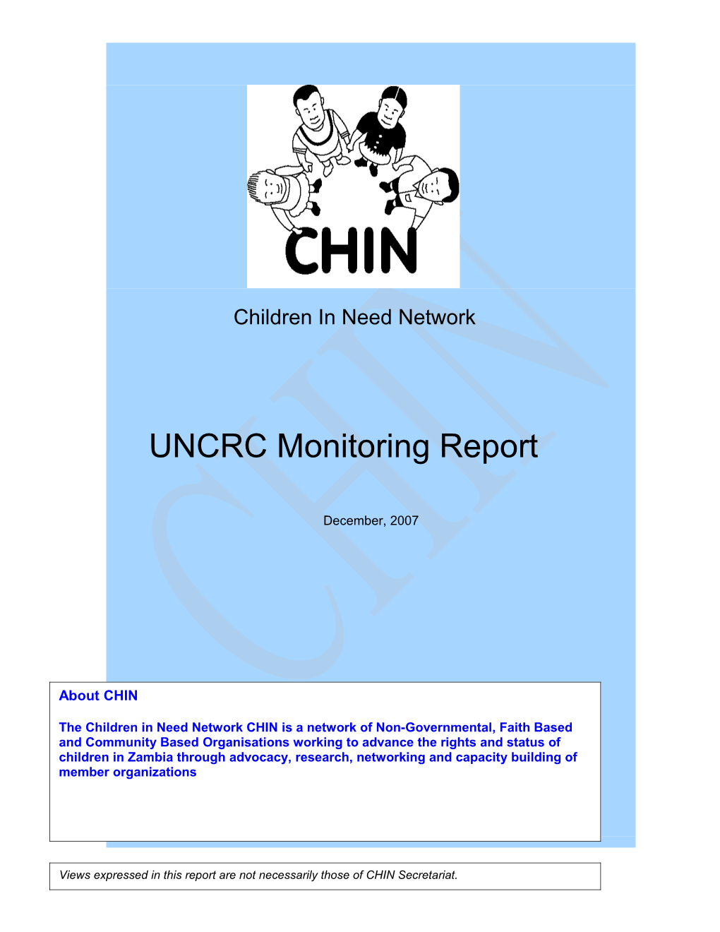 UNCRC Monitoring Report