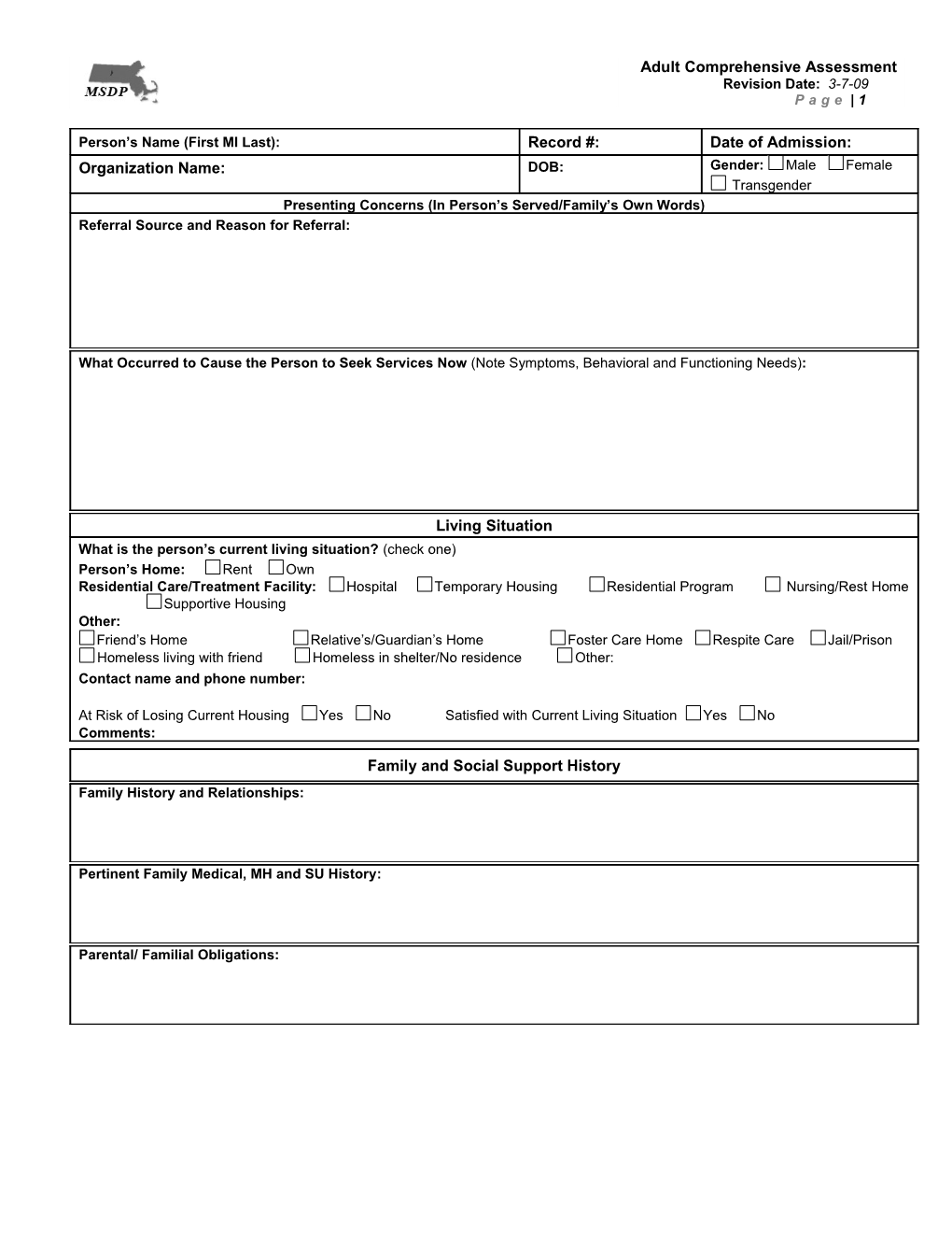 Adult Diagnostic Assessment