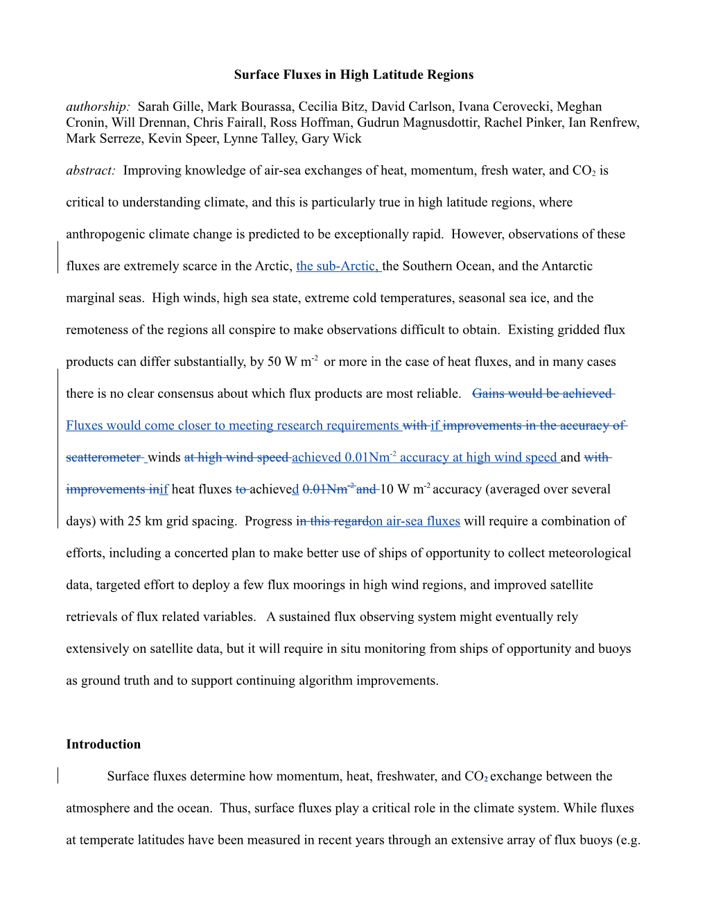 Surface Fluxes in High Latitude Regions