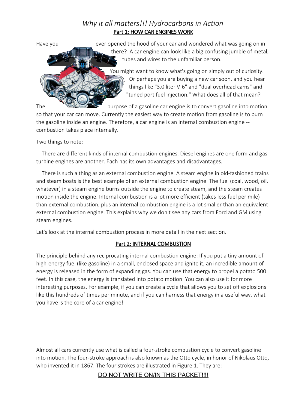 Part 1: HOW CAR ENGINES WORK