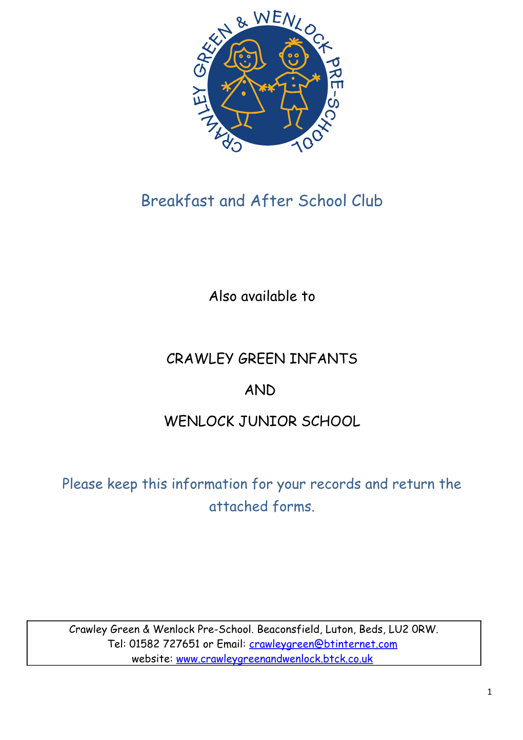 Breakfast and After School Club