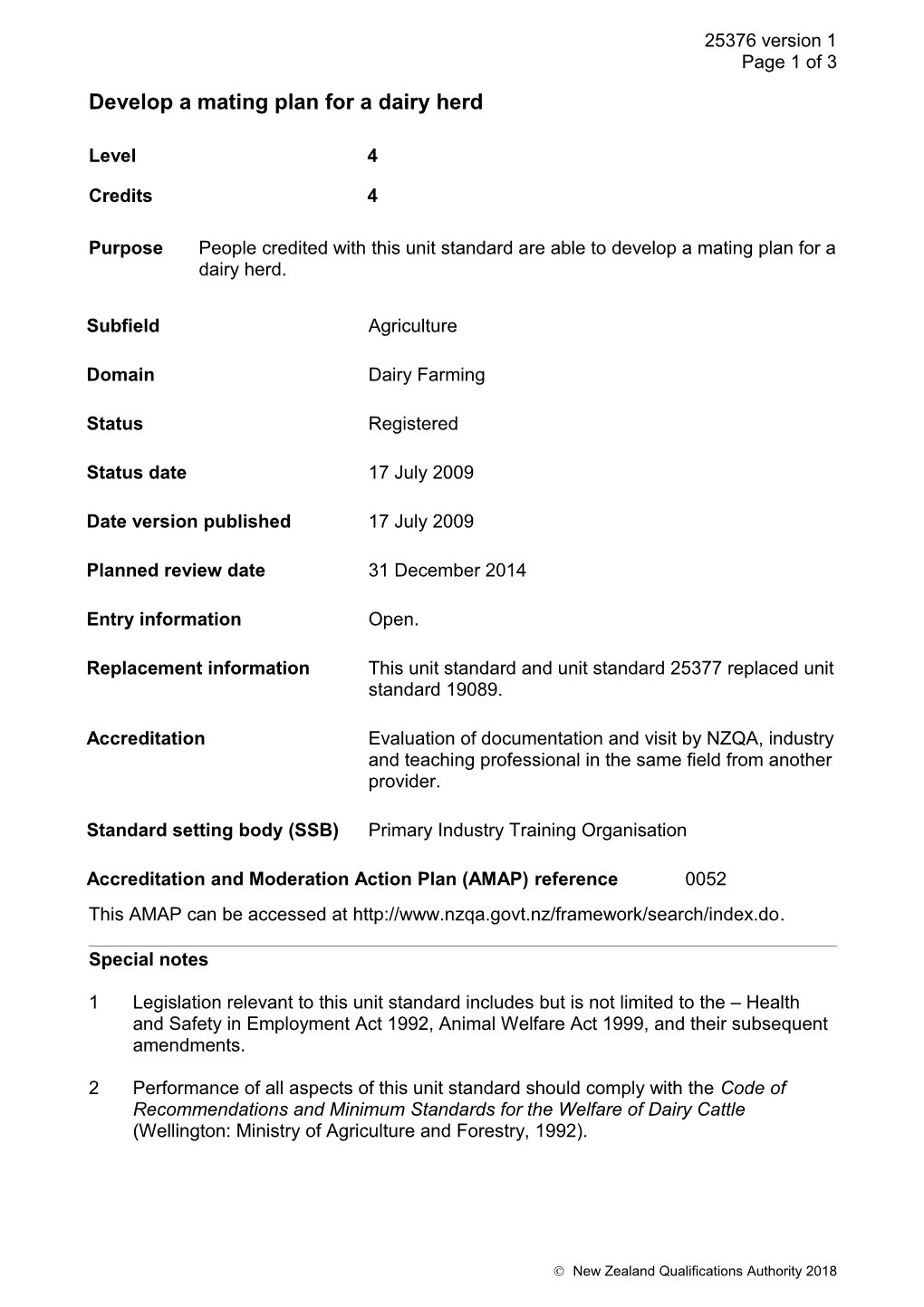 25376 Develop a Mating Plan for a Dairy Herd