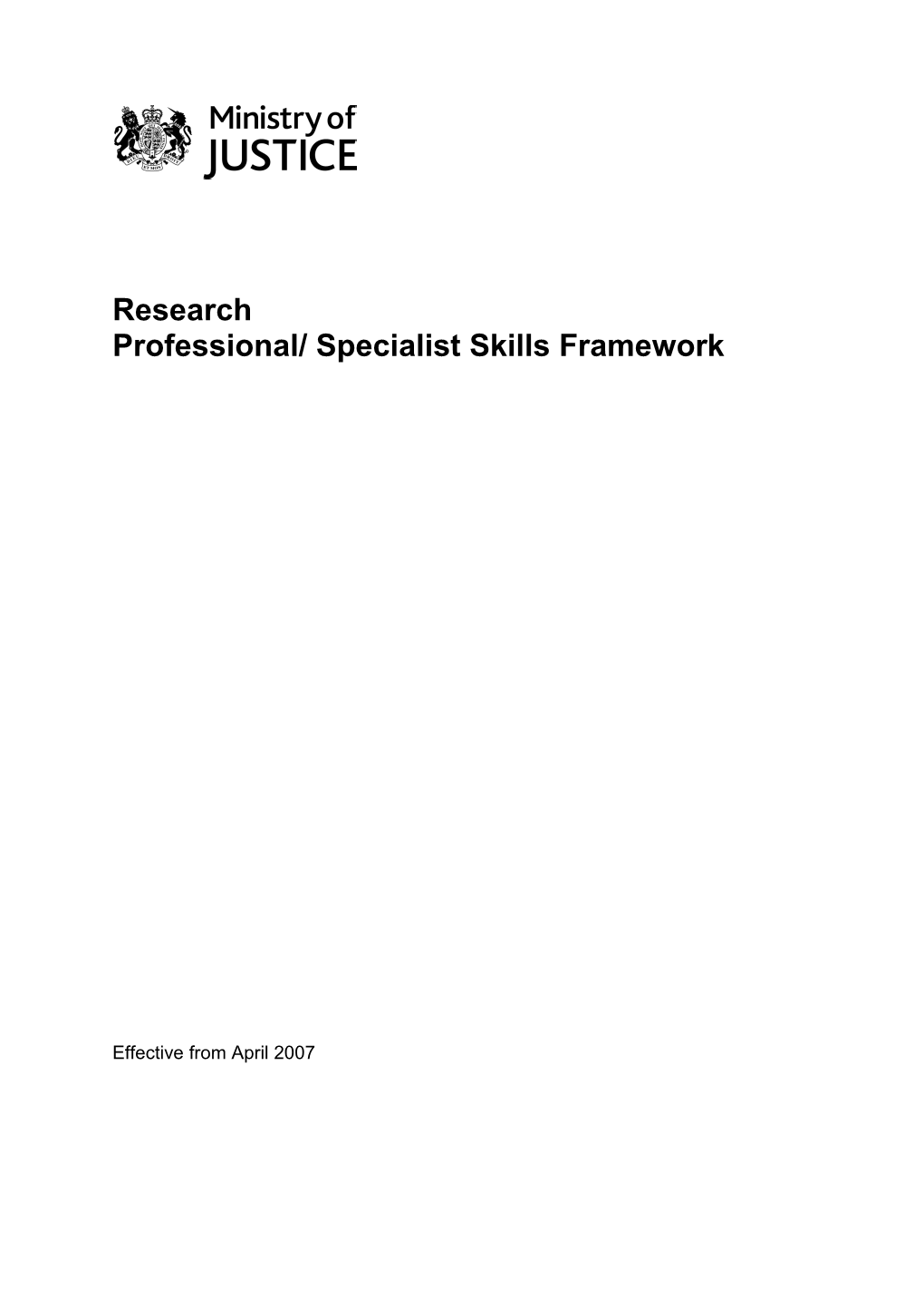 Research Professional Specialist Skills Framework