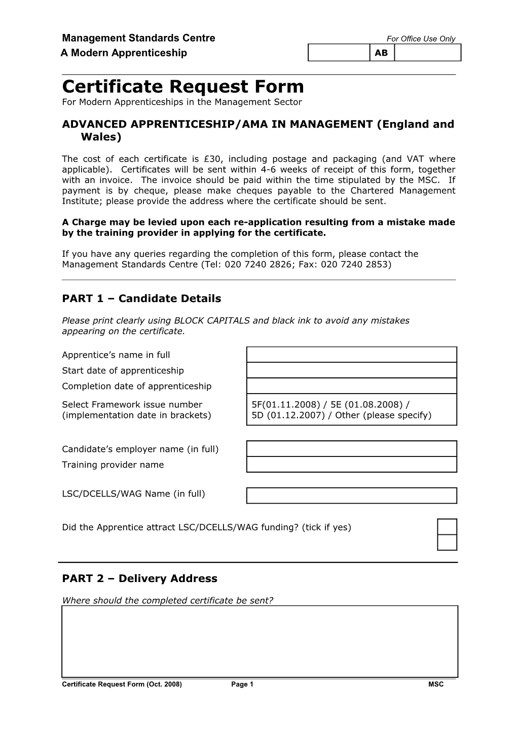 Management Standards Centre MSC Moving Into Management