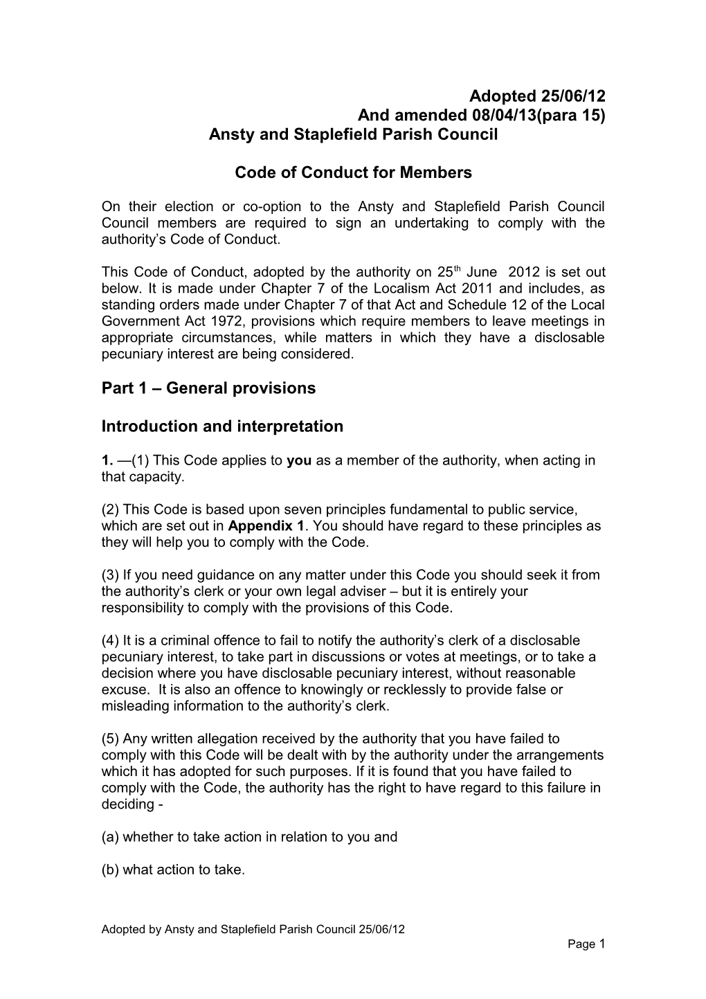 Ansty and Staplefield Parish Council s1