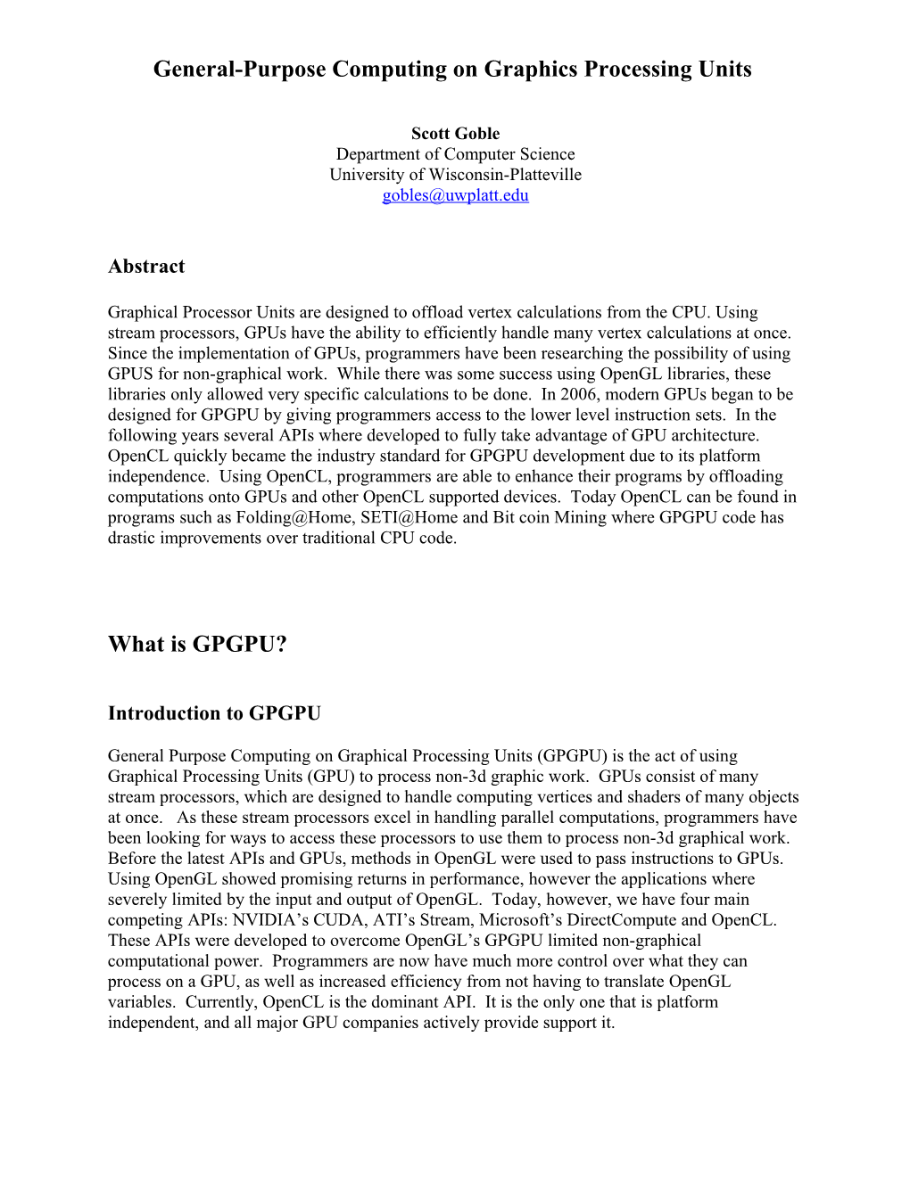 General-Purpose Computing on Graphics Processing Units