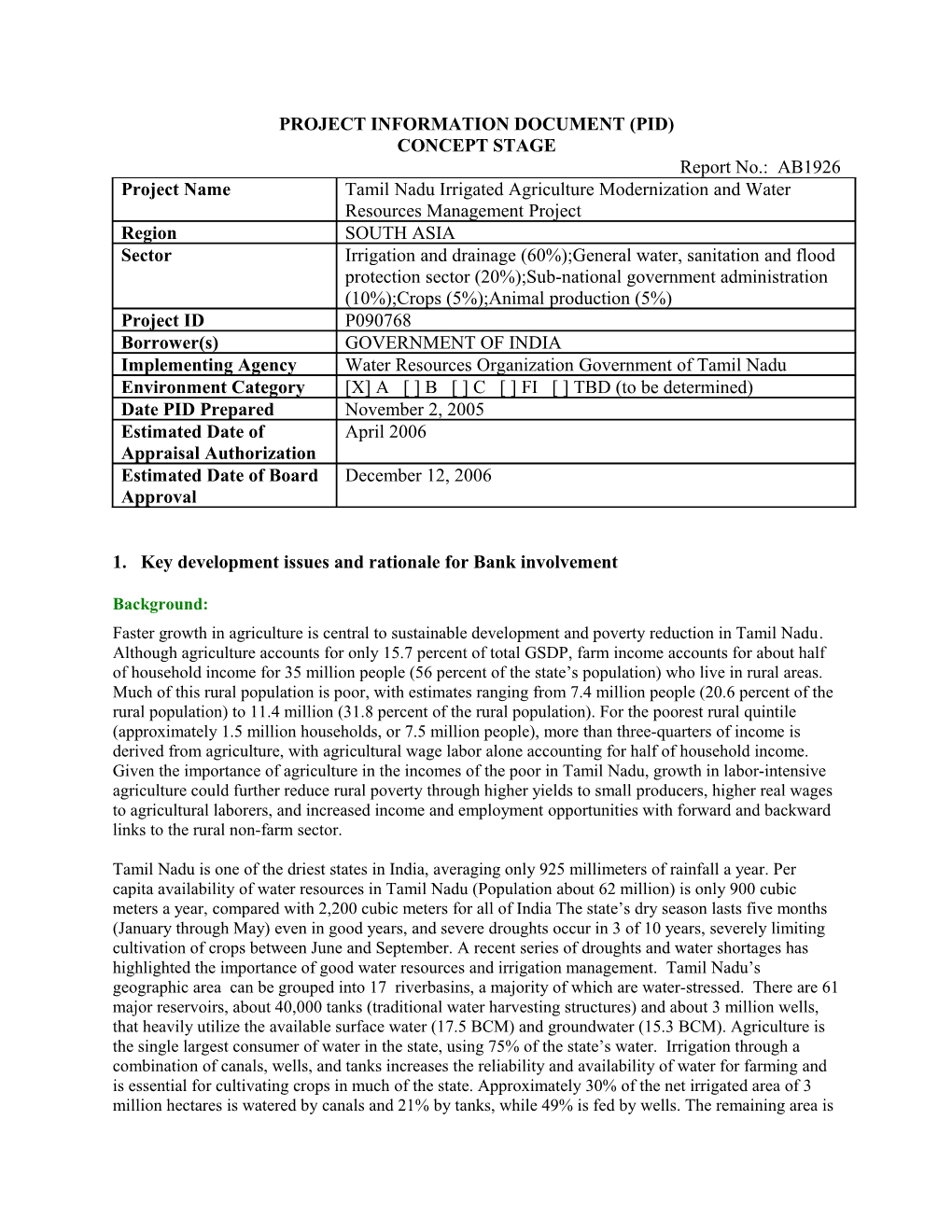 Project Information Document (Pid) s27