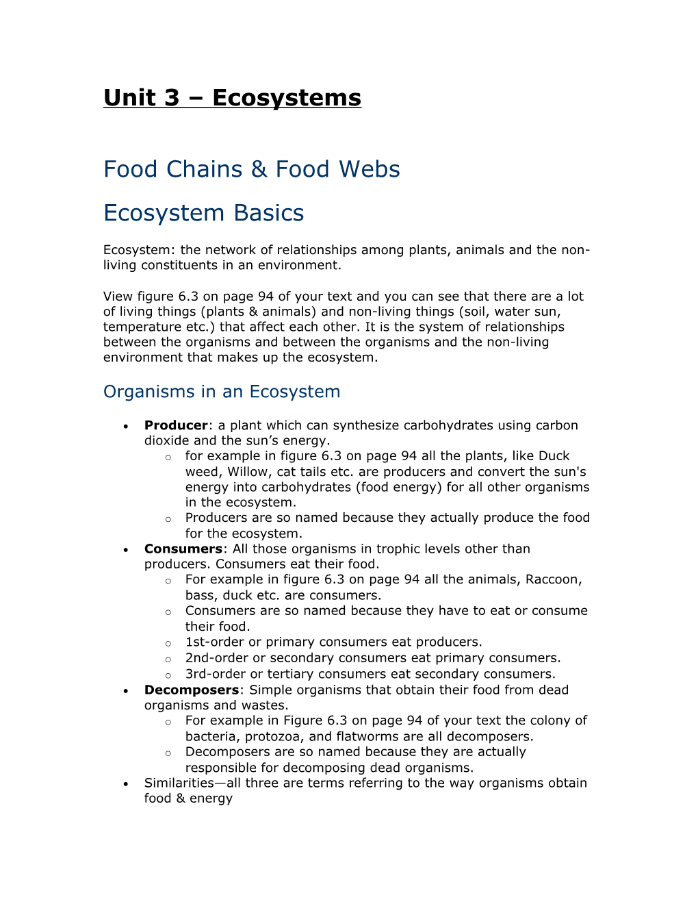 Food Chains & Food Webs