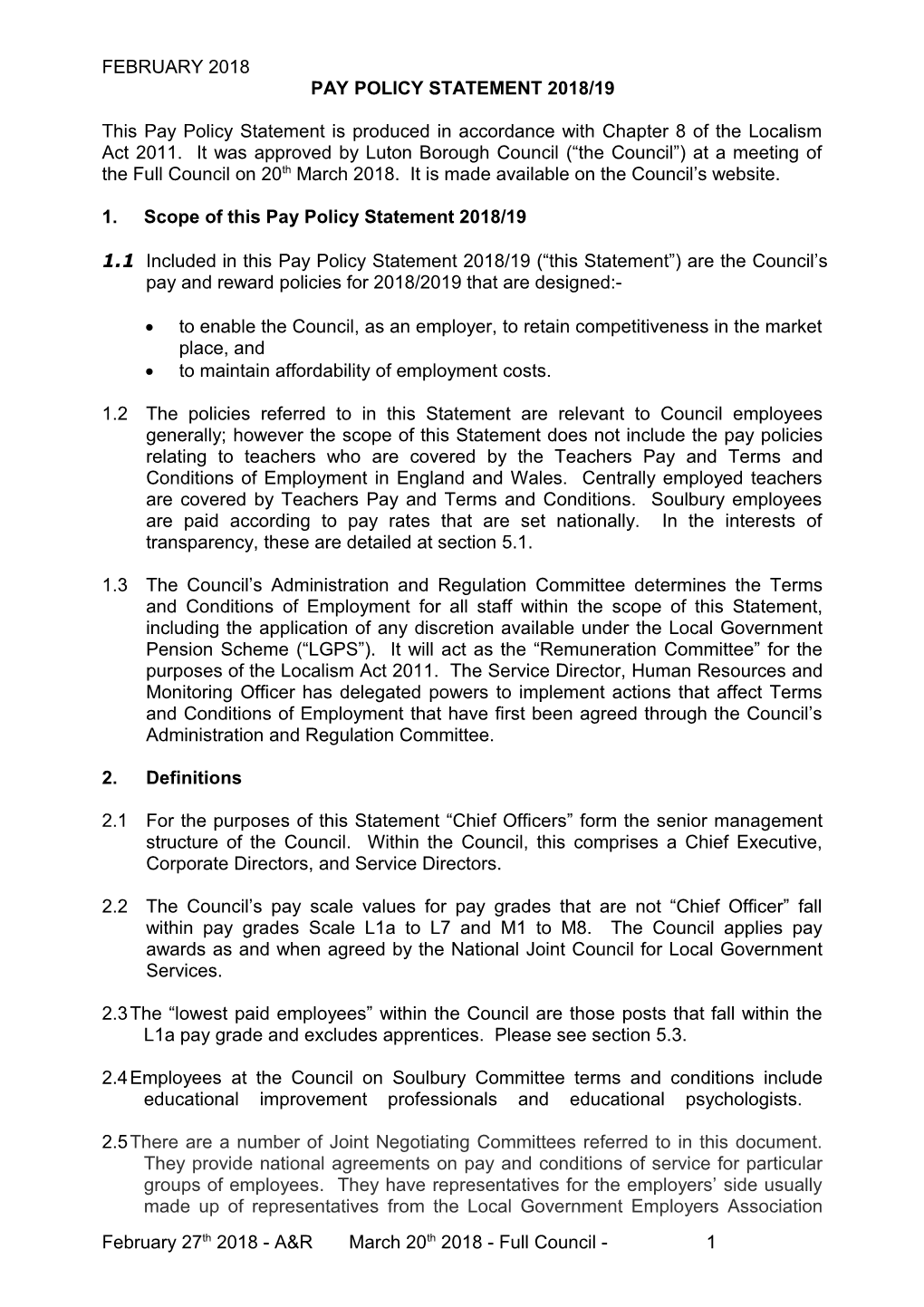 Pay Policy Statement 2012/13