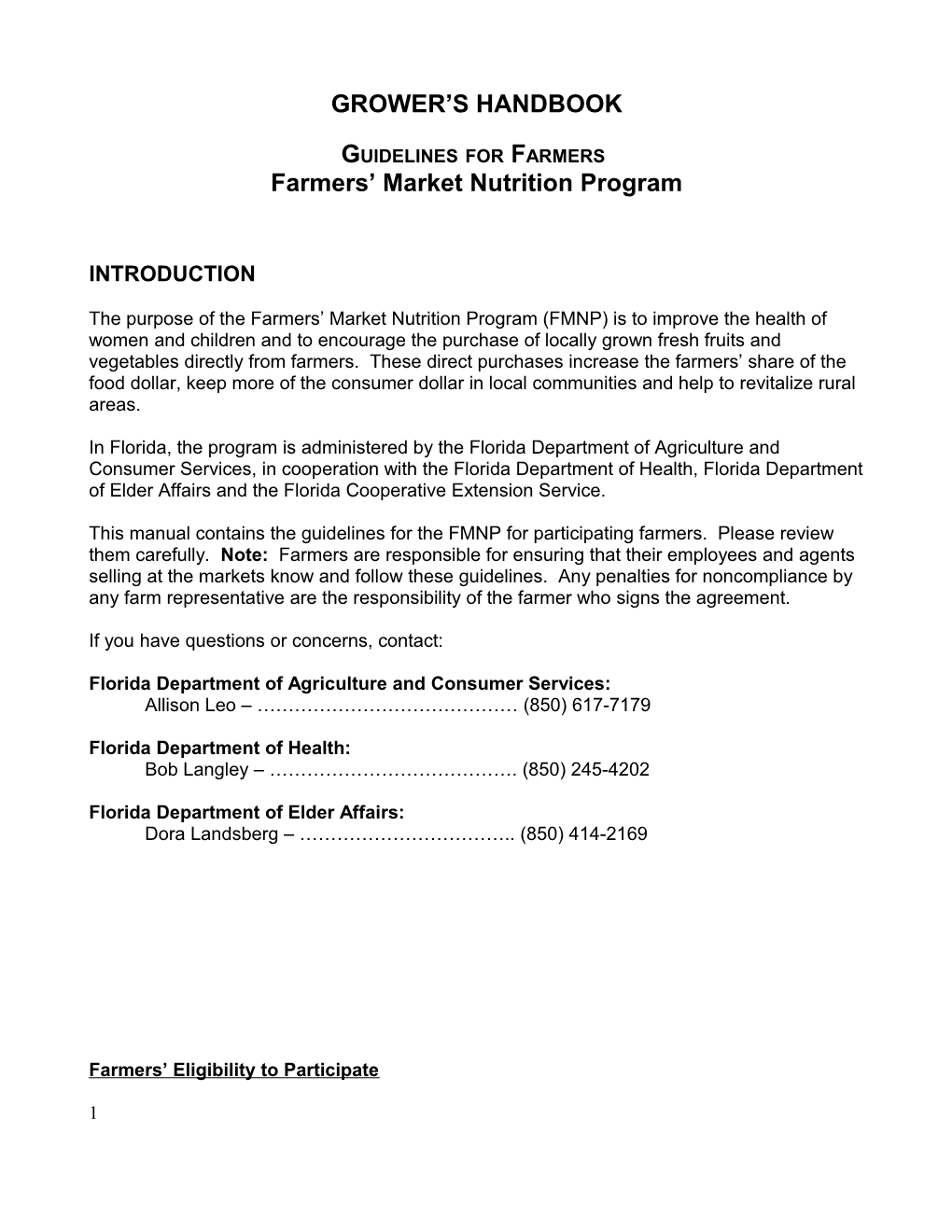 Guidelines for Farmers 1999