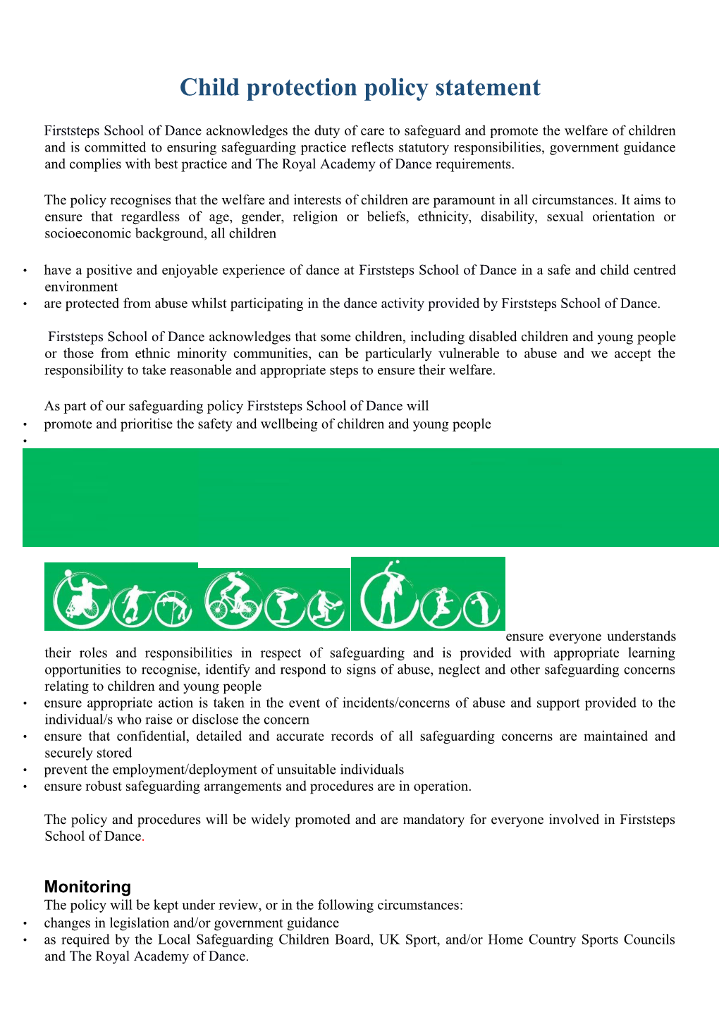 Sample Safeguarding Policy Statement