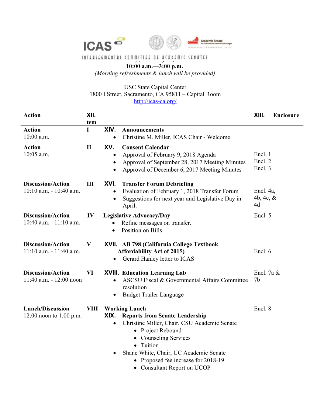 Icas Draft Agenda