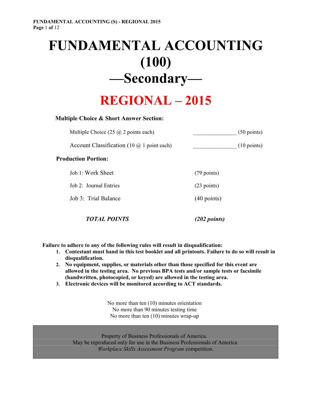 Fundamental Accounting(S) - Regional 2015