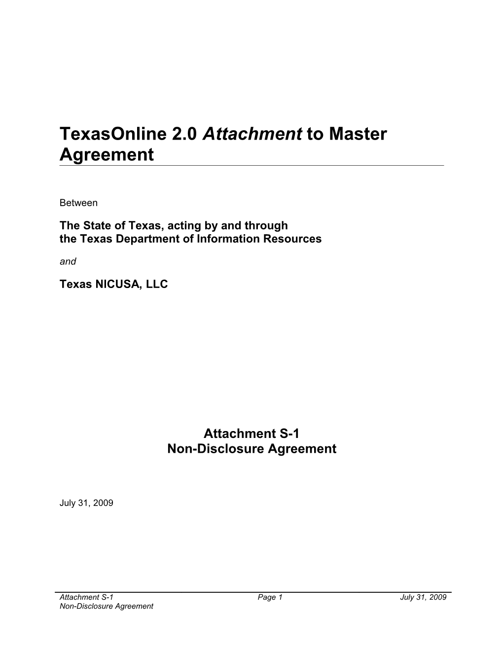 DIR-SDD-1075 Attachment S-1 Non-Disclosure Agreement