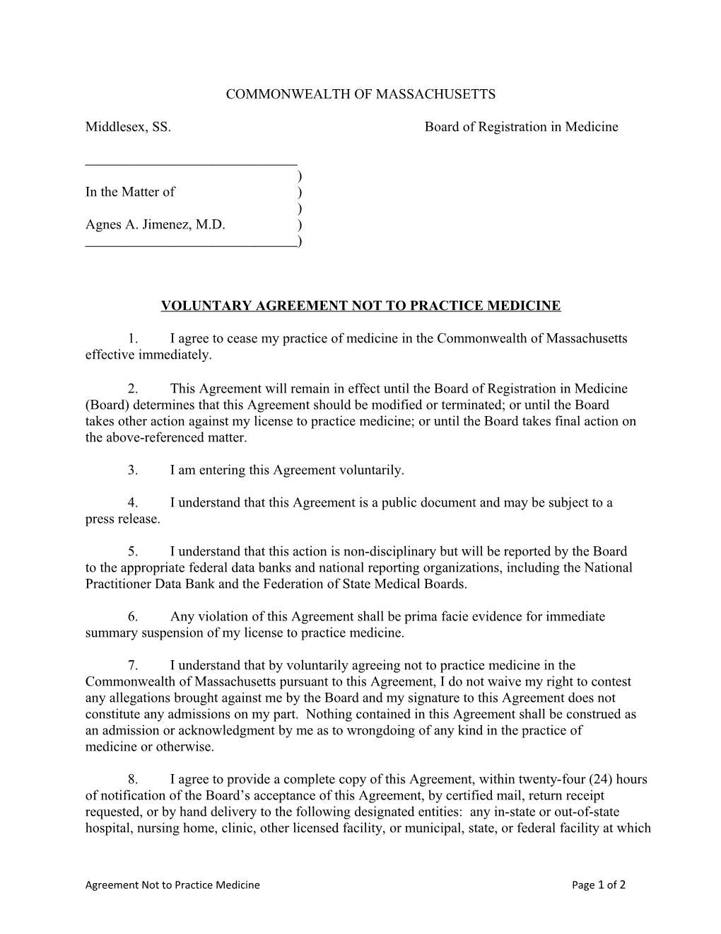 Middlesex, SS. Board of Registration in Medicine