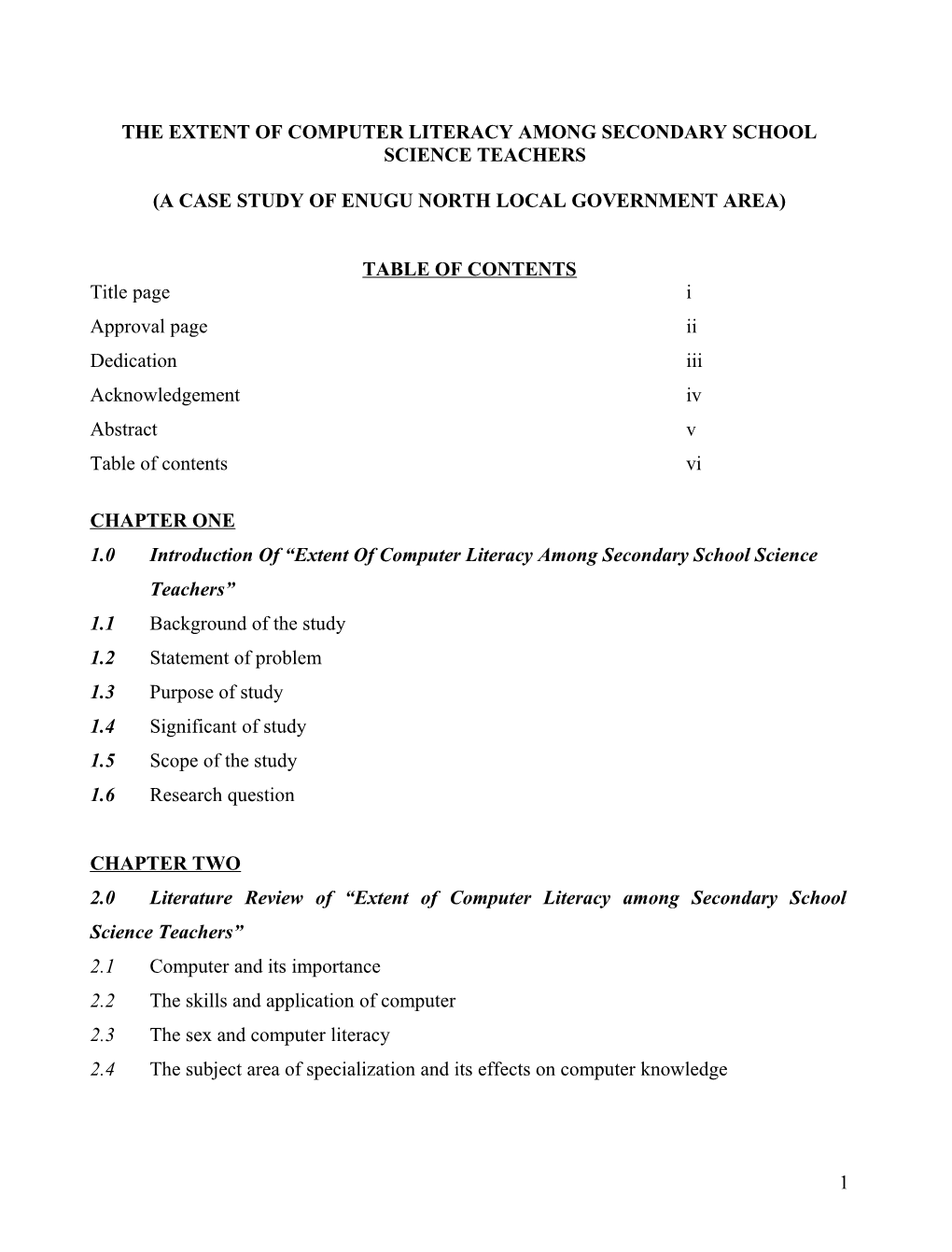 The Extent of Computer Literacy Among Secondary School Science Teachers