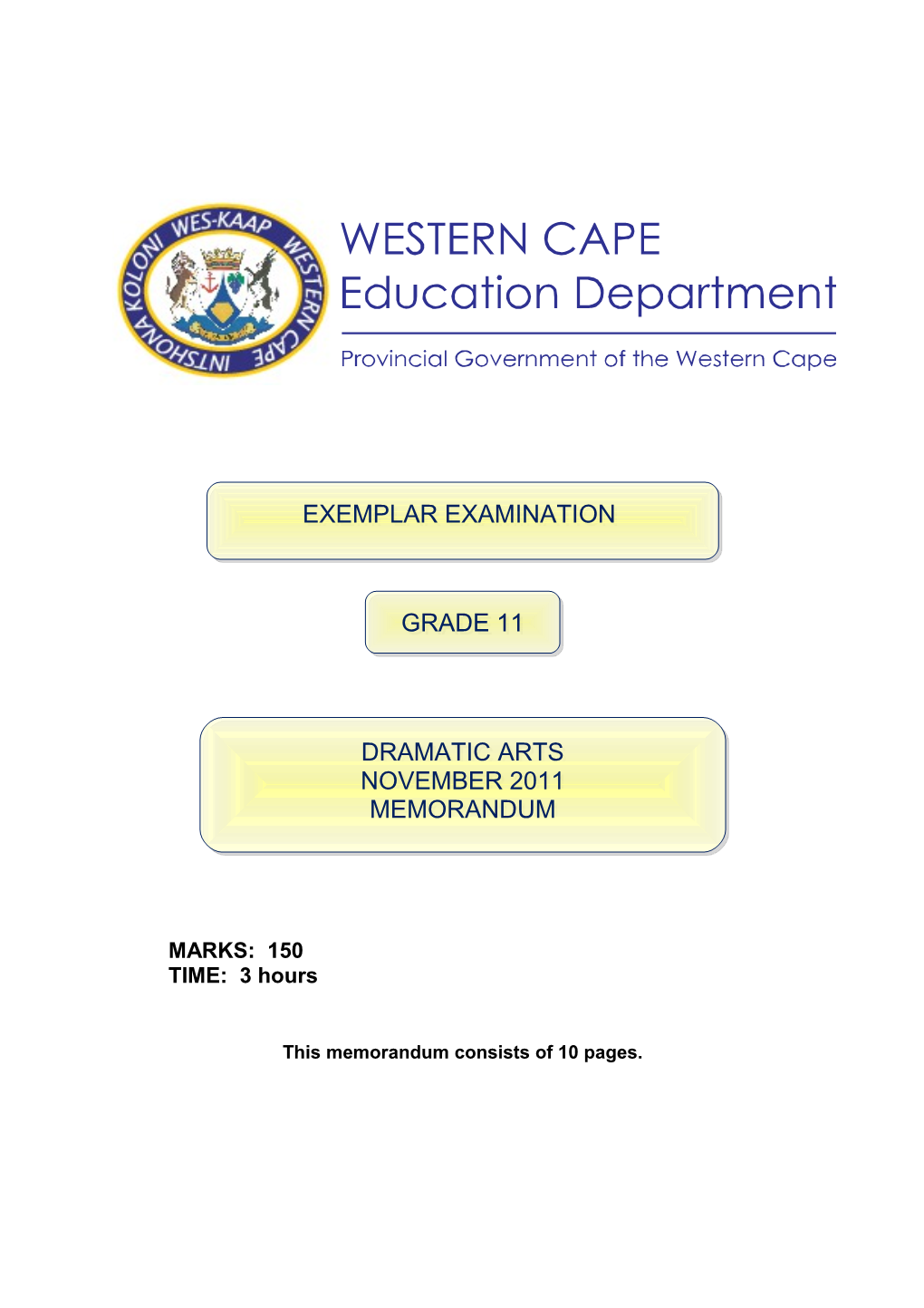 This Memorandum Consists of 10 Pages