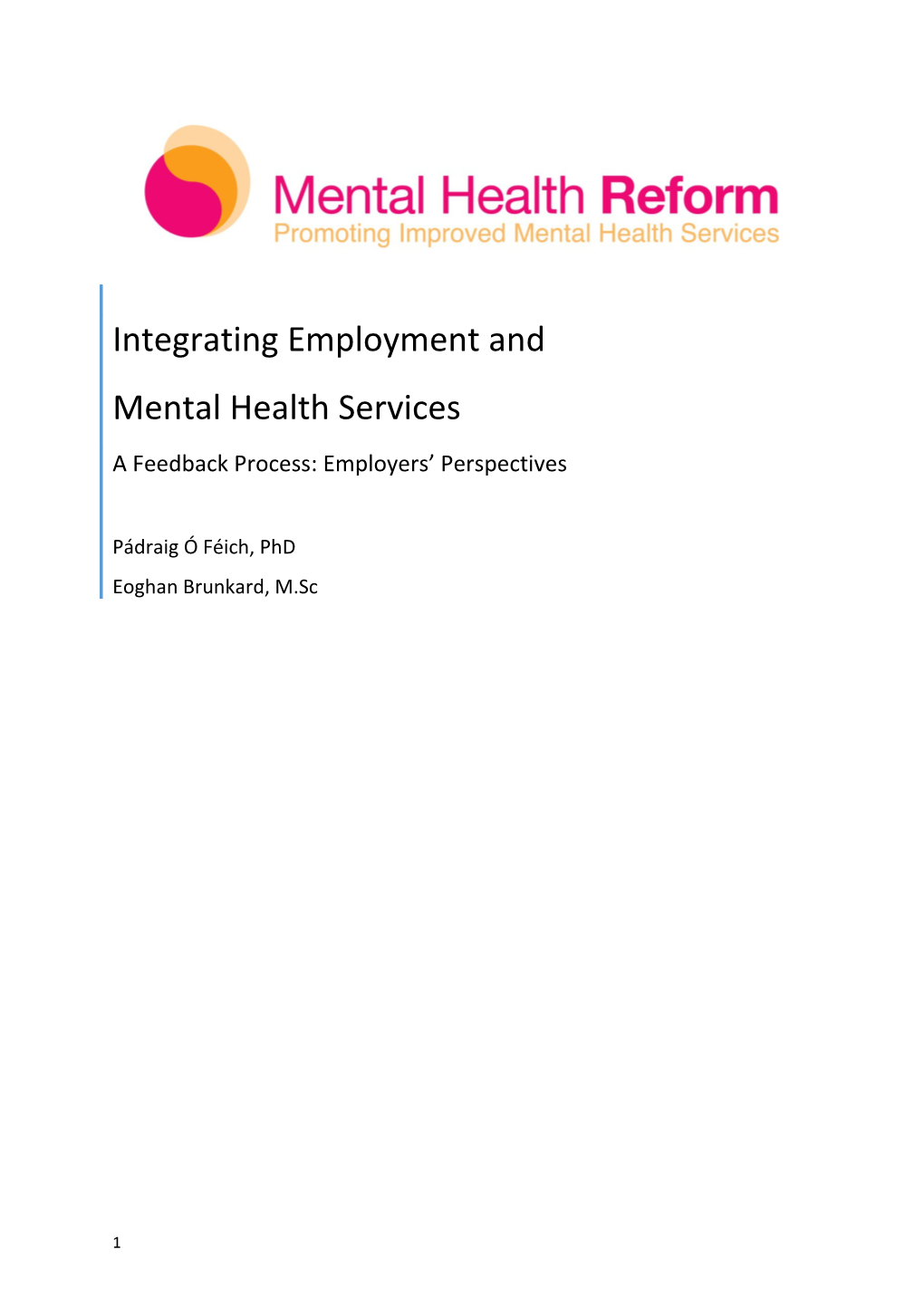 Integrating Employment and Mental Health Services