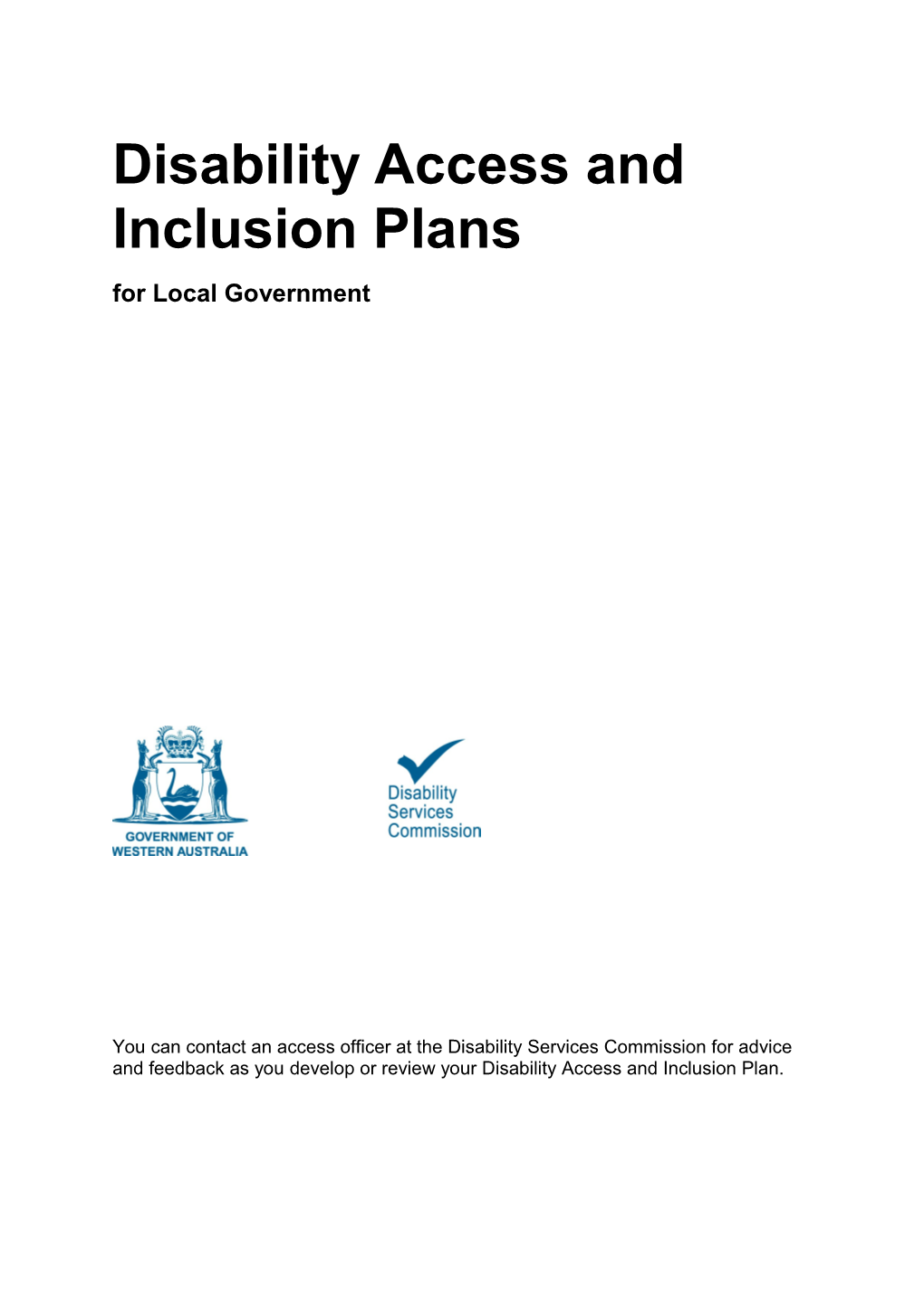 Disability Access and Inclusion Plans