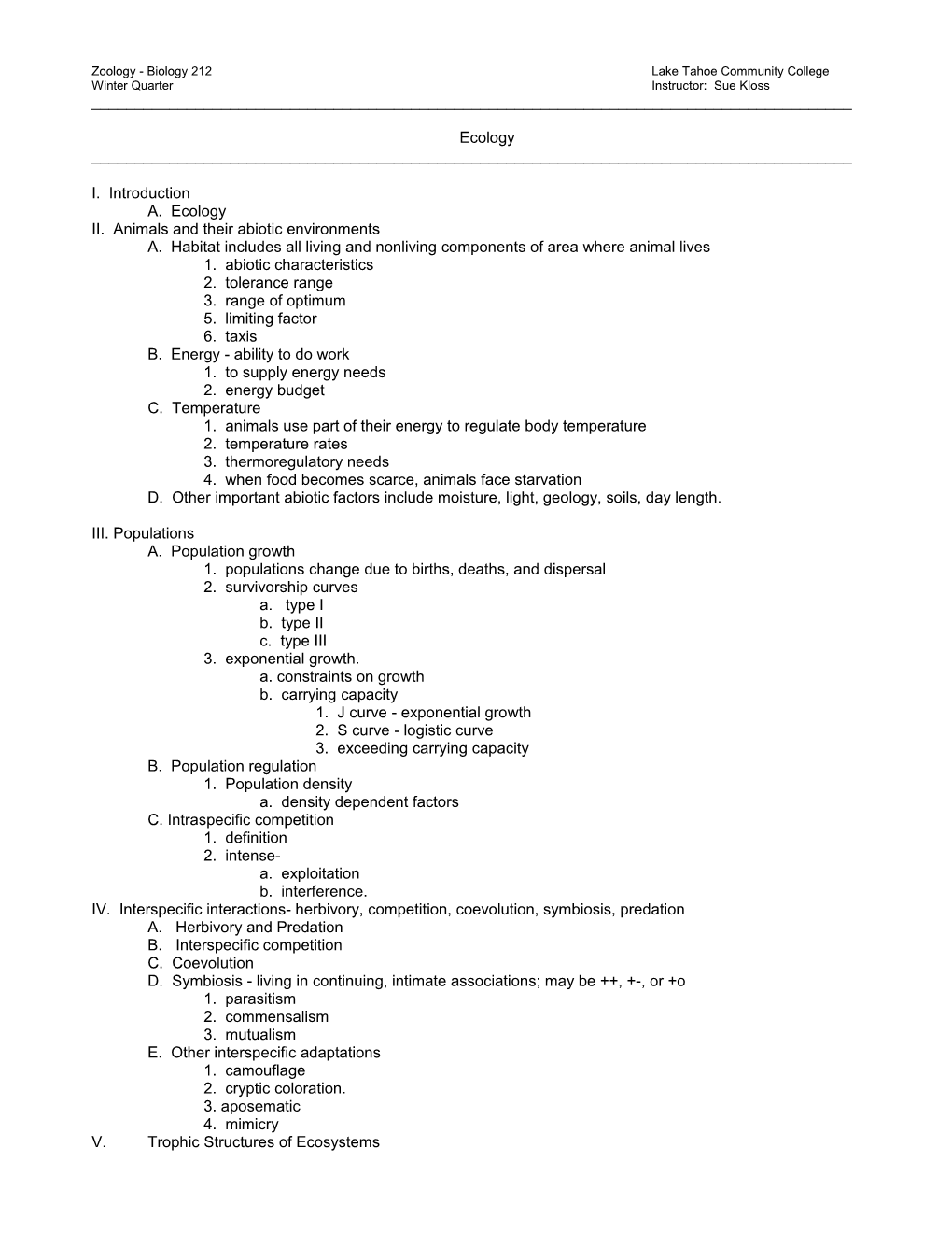 Principles of Biology Lake Tahoe Community College