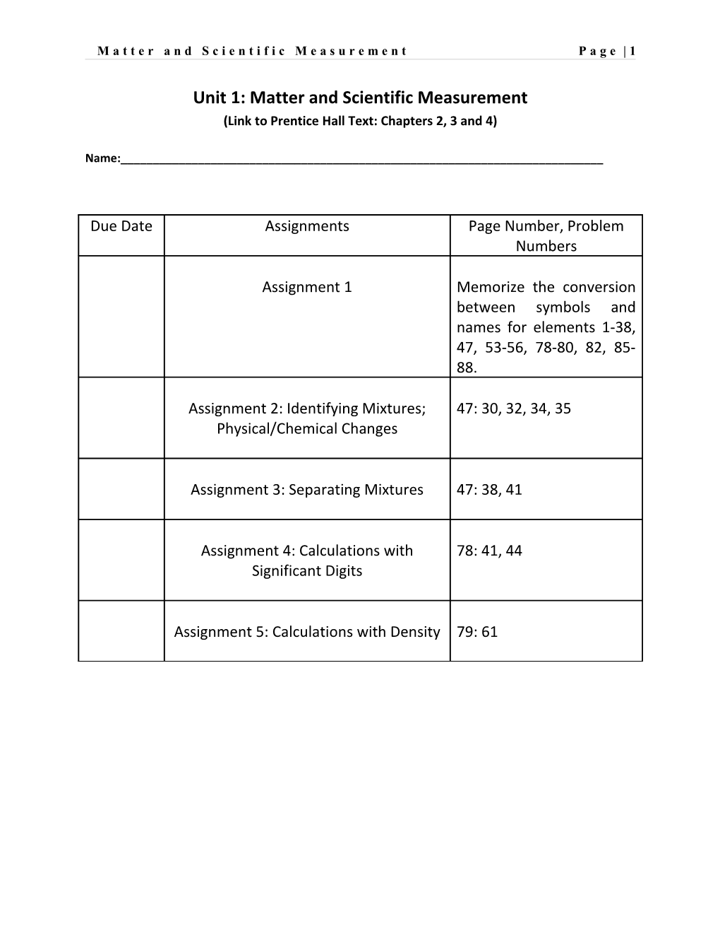 Matter and Scientific Measurement Page 16