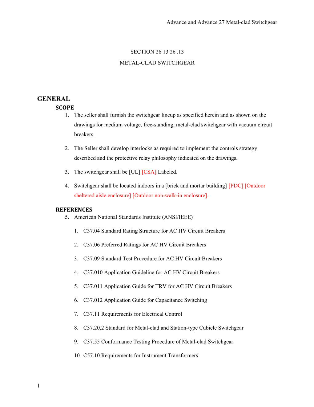 Advance and Advance 27 Metal-Clad Switchgear