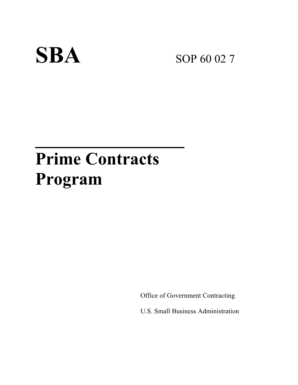 Prime Contracts